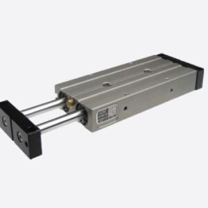 Schneider & Company - Industrial pneumatic cylinder with extended rod on a white background.