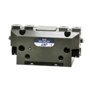 Schneider & Company - A compact pneumatic gripper with metal body and blue branding label, likely used in industrial automation for precise handling and assembly tasks.