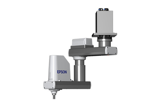 Schneider & Company - Industrial robotic arm by epson positioned against a white background.