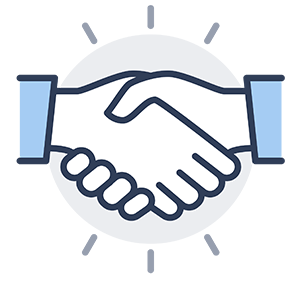 Schneider & Company - Icon representing a handshake, symbolizing agreement, partnership, or teamwork.